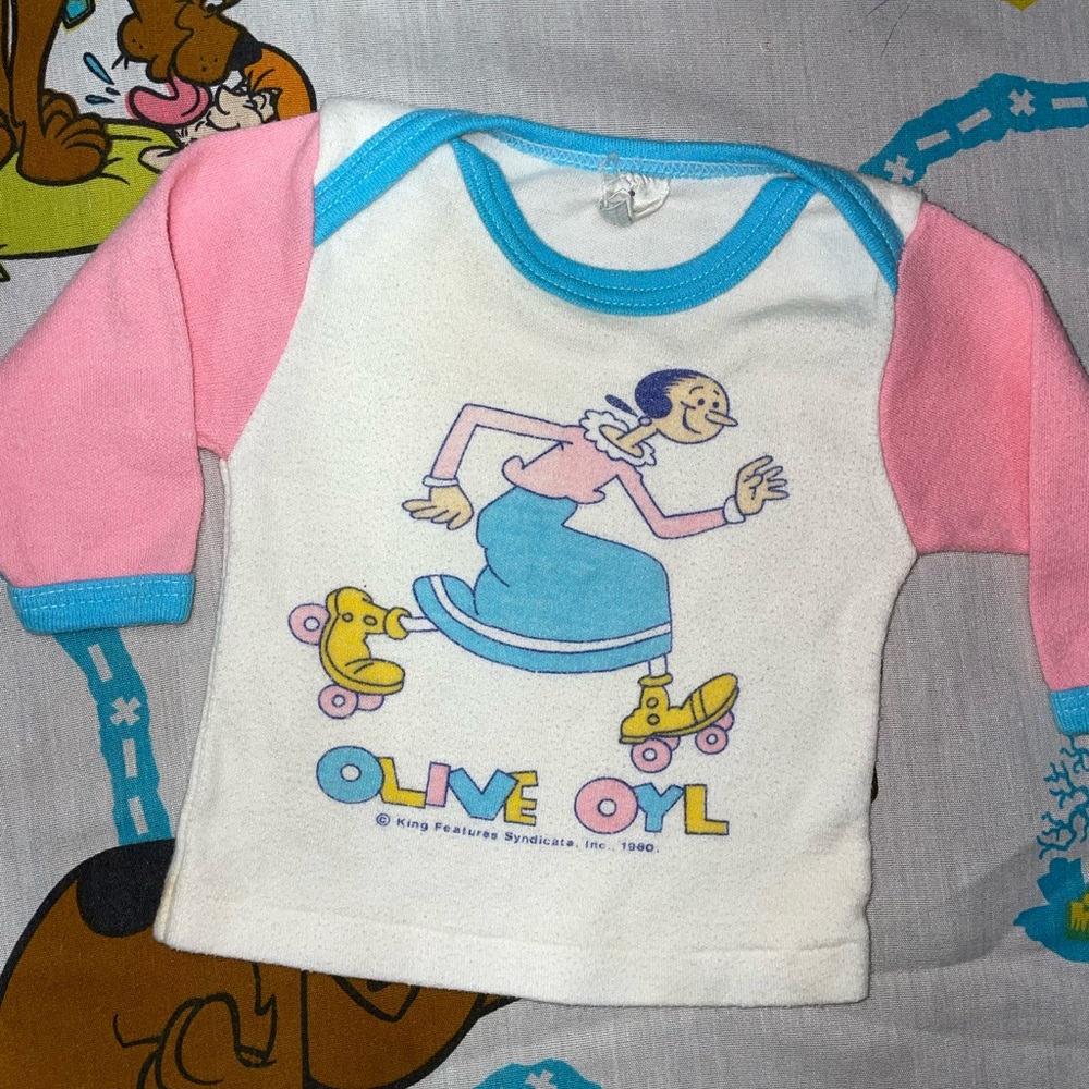 1980 Olive Oyl Baby Shirt 🫒 - Picture 2 of 2